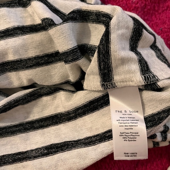 NWOT Rag & Bone Grey Knit Stripe Long Sleeve Turtleneck - Picture 5 of 6